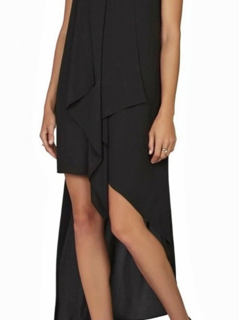 adelyn rae Black Asymmetrical Maxi Dress Size Small Like New